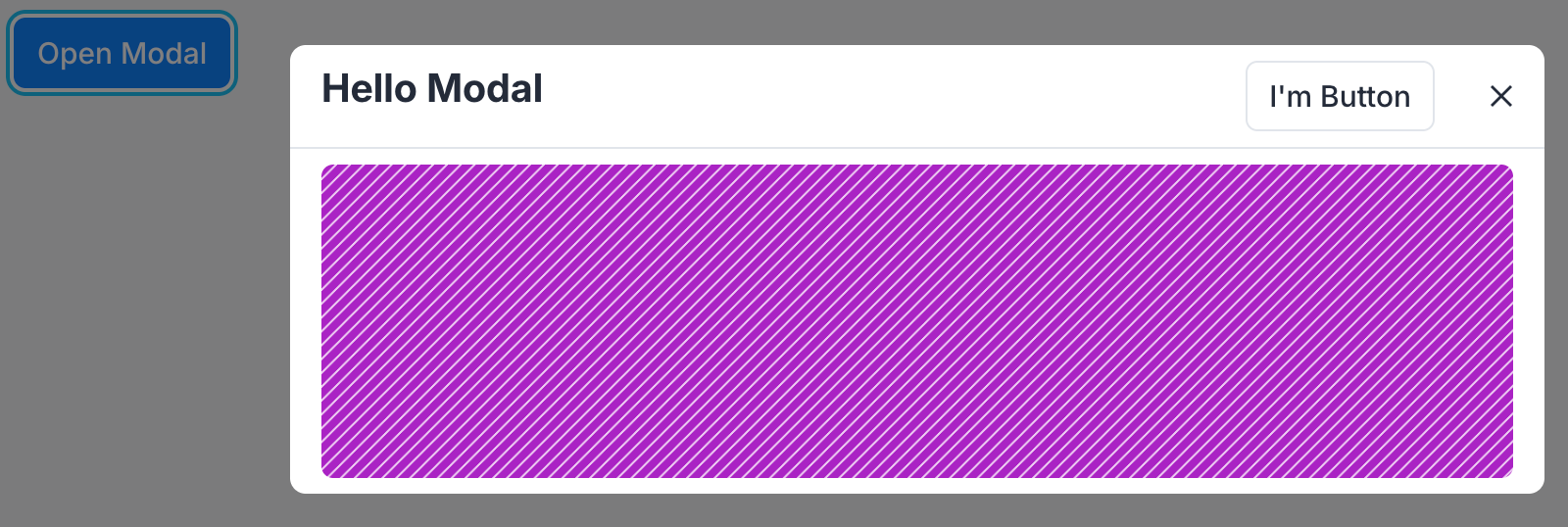 Modal with the redesigned close-button affordance in the top-right corner